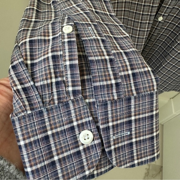 Billy Reid Men's Plaid Shirt - Blue and White SZ Large - Picture 4 of 13